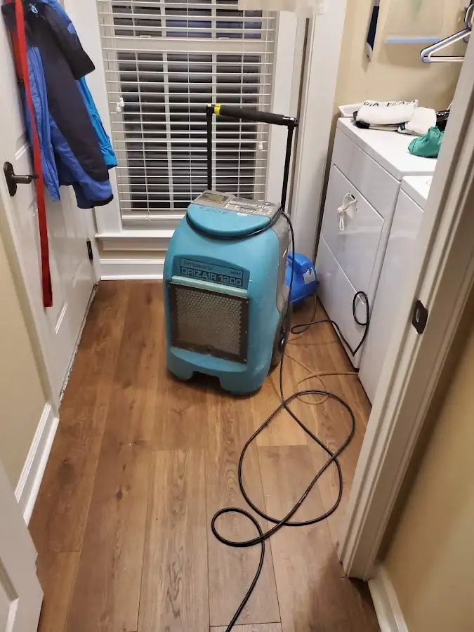 Commercial dehumidifier deployed for Flood Damage Cleanup in Costa Mesa